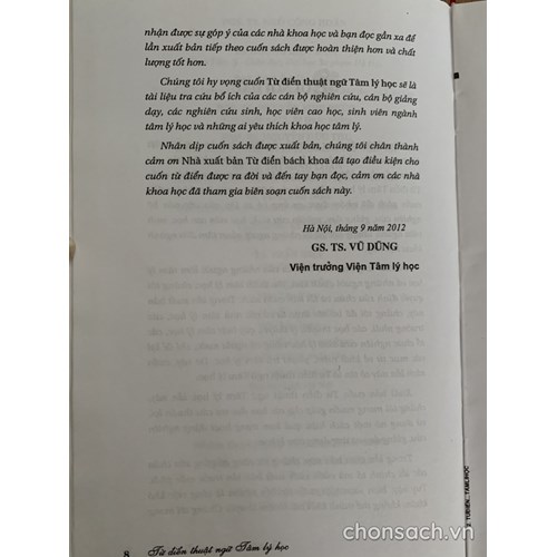 Từ điển thuật ngữ Tâm lý học 