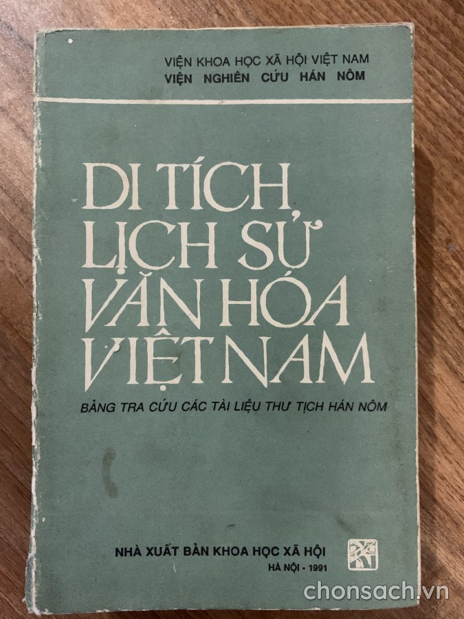 Di tích lịch sử văn hoá Việt Nam (Bảng tra cứu các tài liệu thư tịch Hán Nôm)