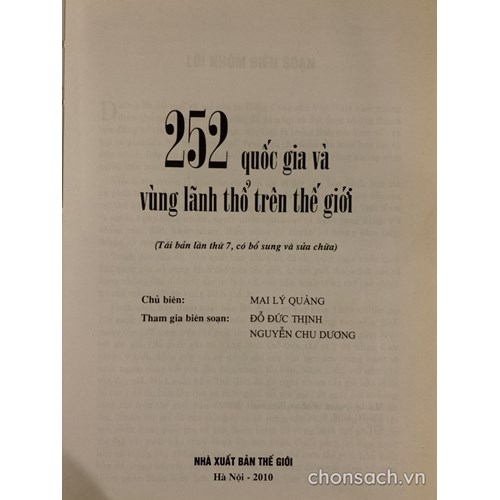 252 quốc gia và vùng lãnh thổ trên thế giới (tái bản lần 7)