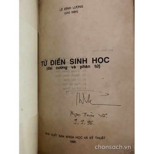 Từ điển Sinh học 