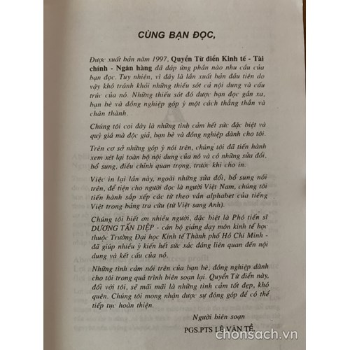 Từ điển Kinh tế- Tài chính- Ngân hàng 