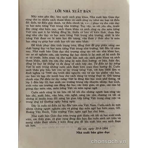 Từ điển Từ láy tiếng Việt