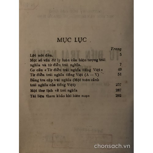 Từ điển Trái nghĩa tiếng Việt