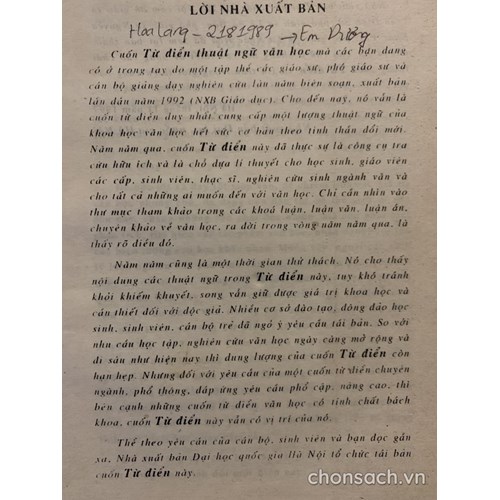 Từ điển thuật ngữ Văn học 