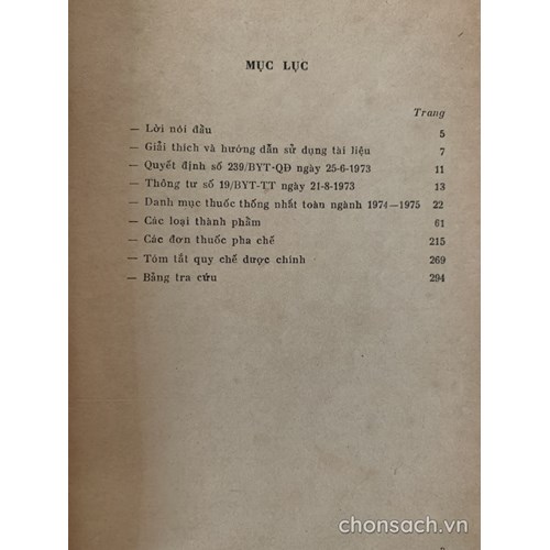 Danh mục thuốc 