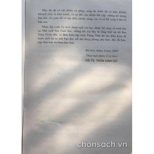 Từ điển thuật ngữ văn học (tái bản lần thứ tư)