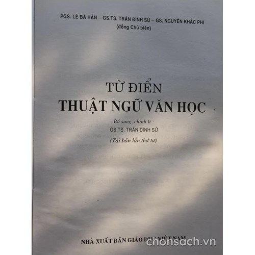 Từ điển thuật ngữ văn học (tái bản lần thứ tư)
