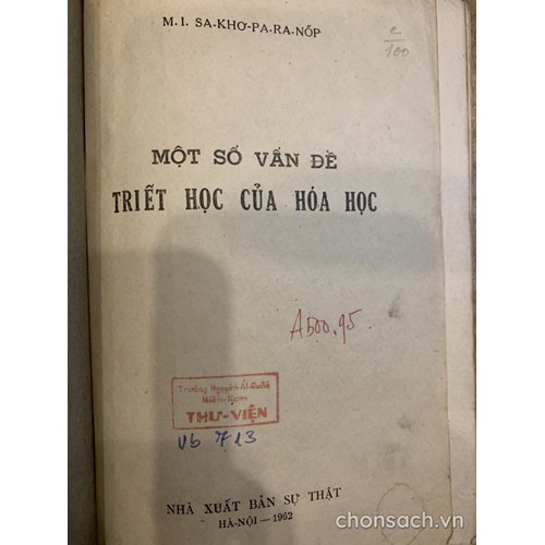 Một số vấn đề triết học của hoá học 