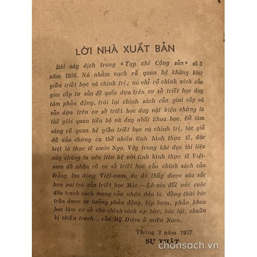 Bàn về quan hệ giữa triết học và chính trị