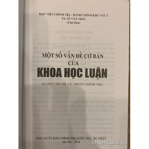 Một số vấn đề cơ bản của Khoa học luận 