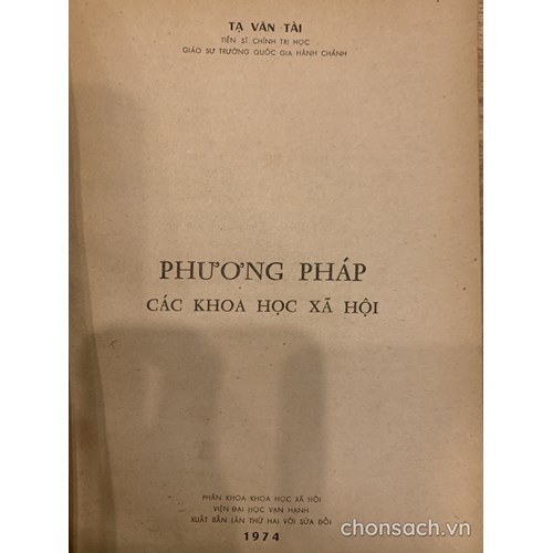 Phương pháp các khoa học xã hội 
