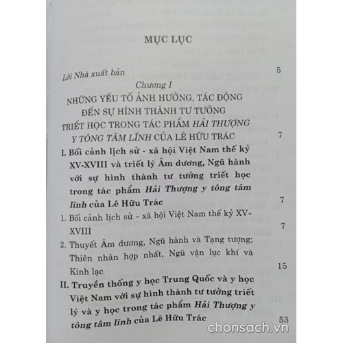 Tư tưởng triết học của Lê Hữu Trác trong tác phẩm Hải Thượng y tông tâm lĩnh 