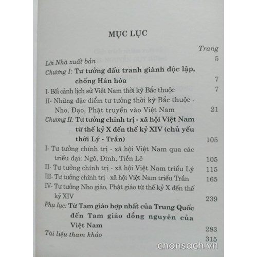 Lịch sử tư tưởng chính trị-xã hội Việt Nam- Từ Bắc thuộcl đến thời Lý-Trần