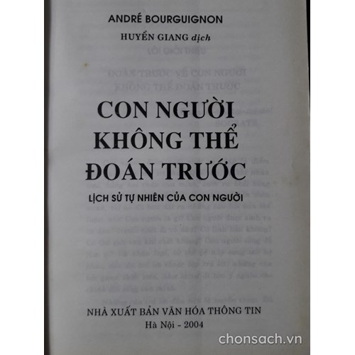 Con người không thể đoán trước - Lịch sử tự nhiên của con người 