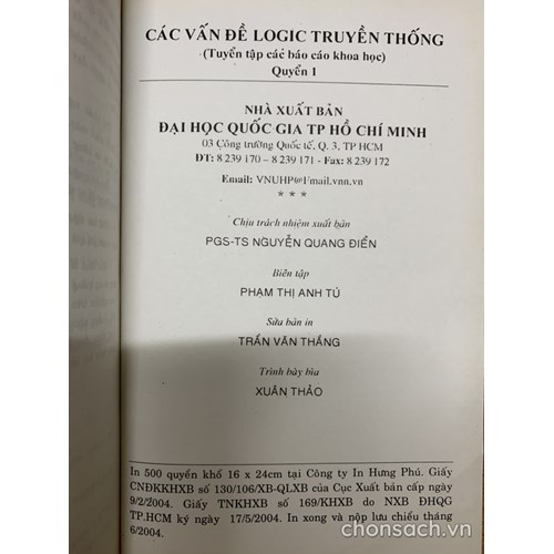 Các vấn đề logic truyền thống (quyển 1)