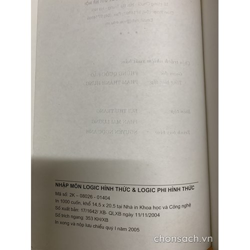 Nhập môn Logic hình thức và Logic phi hình thức 