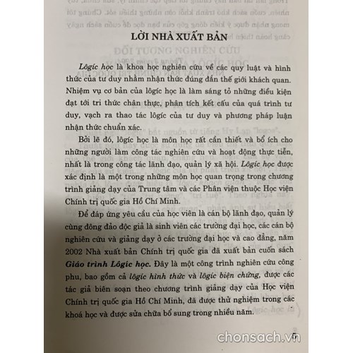 Giáo trình Lôgíc học