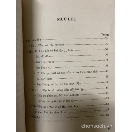 Logic học- câu hỏi và bài tập (ĐH Sư phạm TP.HCM)