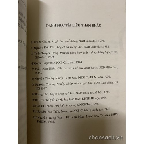 Logic học- câu hỏi và bài tập (ĐH Sư phạm TP.HCM)