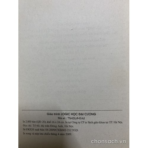 Giáo trình Logic học đại cương 
