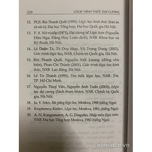 Lôgic hình thức đại cương (ĐH Quốc gia Hà Nội)