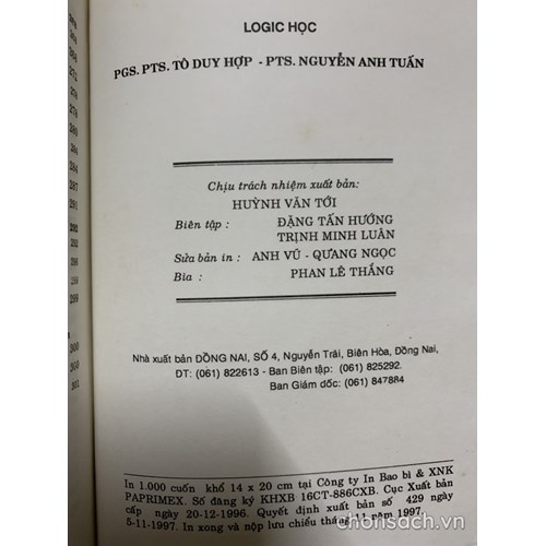 Logic học (xb lần đầu)
