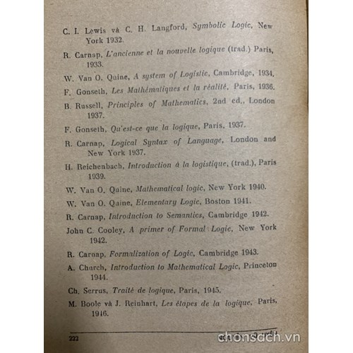 Đại cương luận lý học hình thức - luận lý toán học (tập 2)