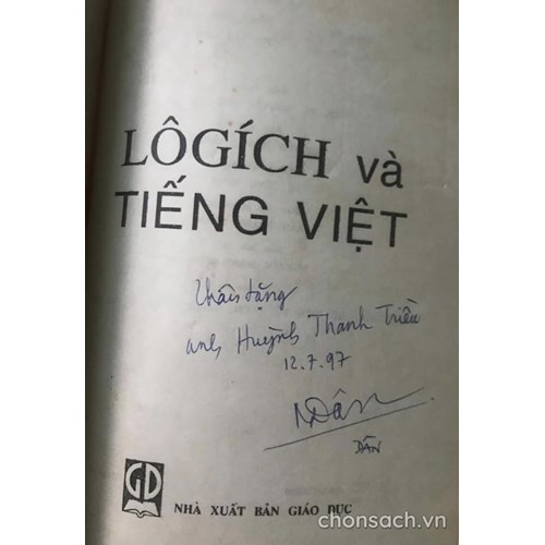 Lôgích  và tiếng Việt (thủ bút tác giả)