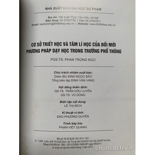 Cơ sở triết học và tâm lý học của đổi mới phương pháp dạy học trong trường phổ thông 