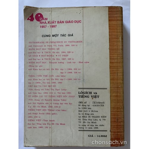 Lôgích và Tiếng Việt (xb lần đầu)