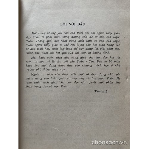 Logic toán và ứng dụng trong dạy - học 
