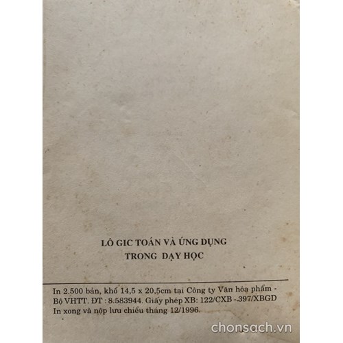 Logic toán và ứng dụng trong dạy - học 