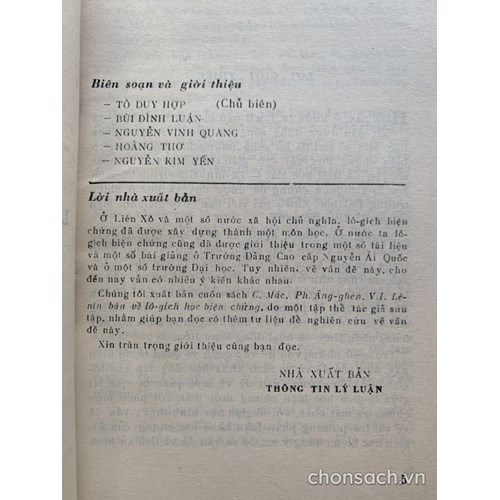 C.Mác, Ph.Ăng-ghen, V.I.Lê-nin bàn về Lô-gích học biện chứng 