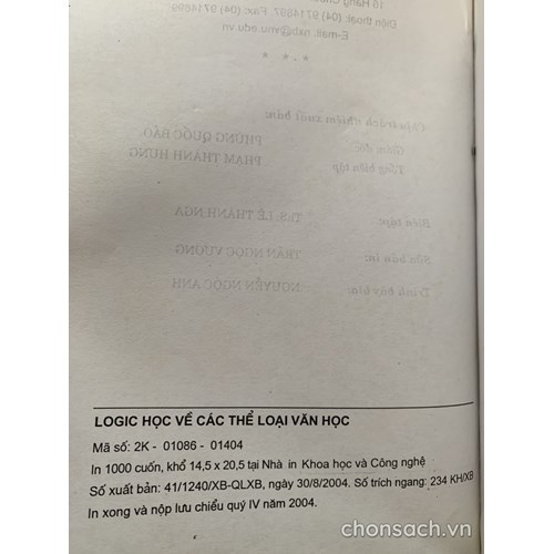Logic học về các thể loại văn học 