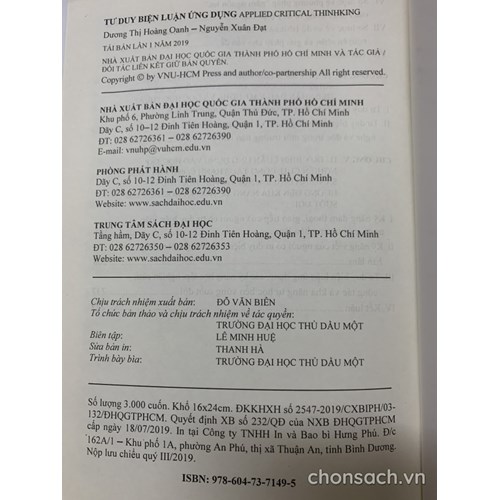 Tư duy biện luận ứng dụng 