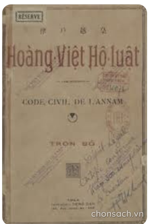 Hoàng Việt hộ luật (gọi tắt là Bộ Dân luật Trung kỳ) ban hành ngày 21/10/1936