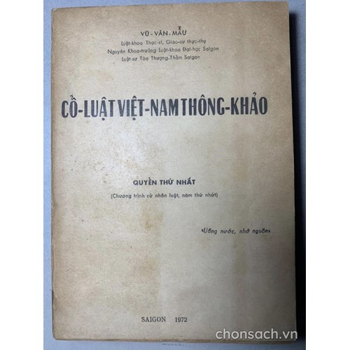 Cổ luật Việt Nam thông khảo (bộ 2 quyển)