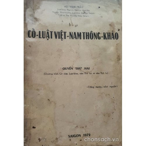 Cổ luật Việt Nam thông khảo (bộ 2 quyển)