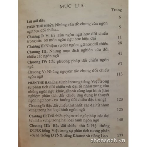 Ngôn ngữ học đối chiếu và đối chiếu các ngôn ngữ Đông Nam Á