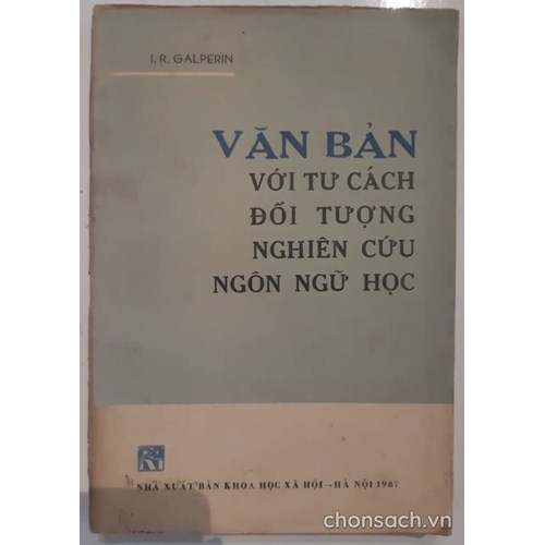 Văn bản với tư cách là đối tượng nghiên cứu ngôn ngữ học 