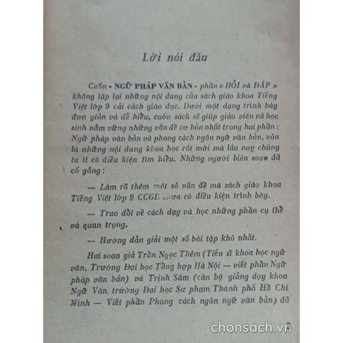 Ngữ pháp văn bản - Hỏi đáp 